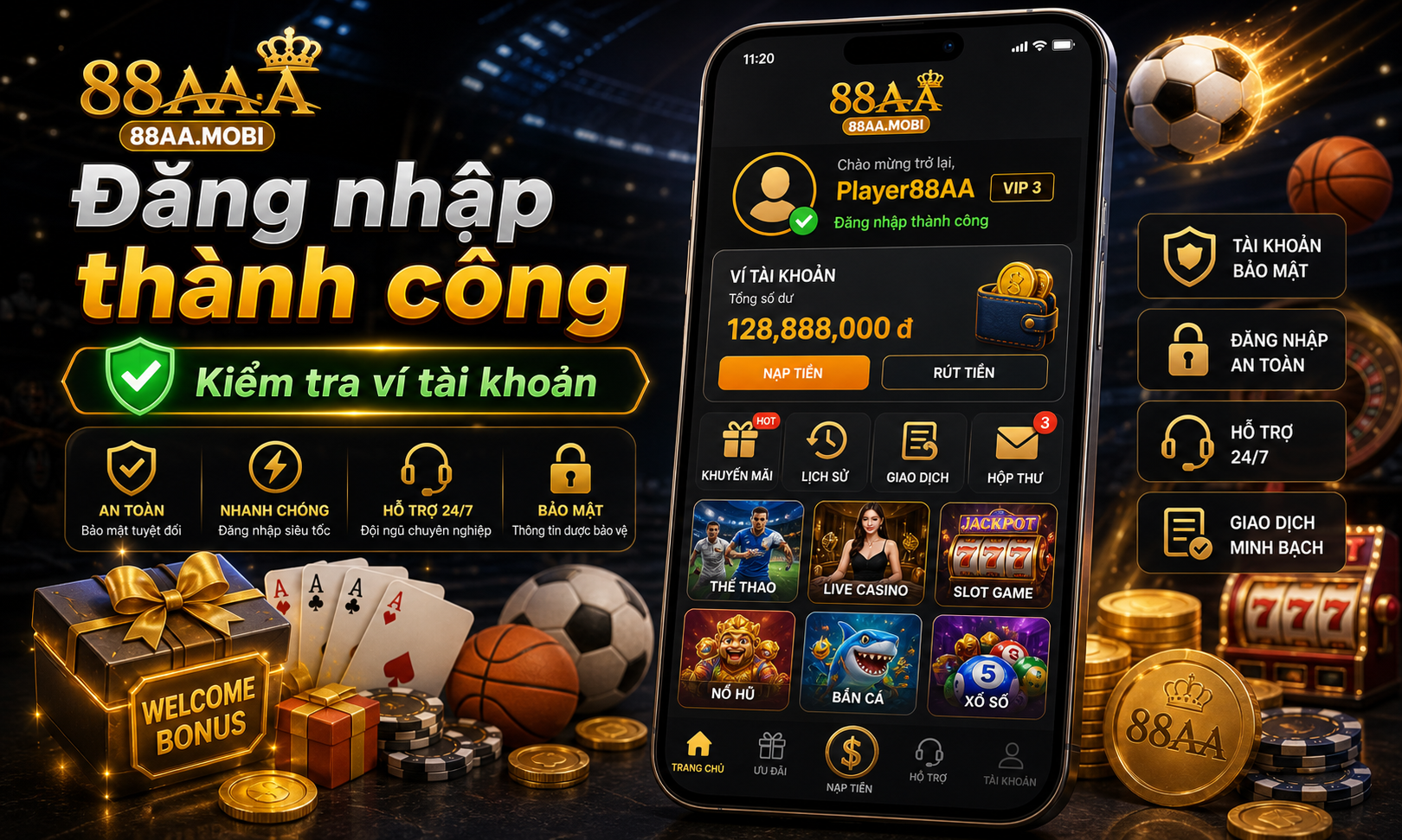 Lỗi đăng nhập 88AA thường gặp