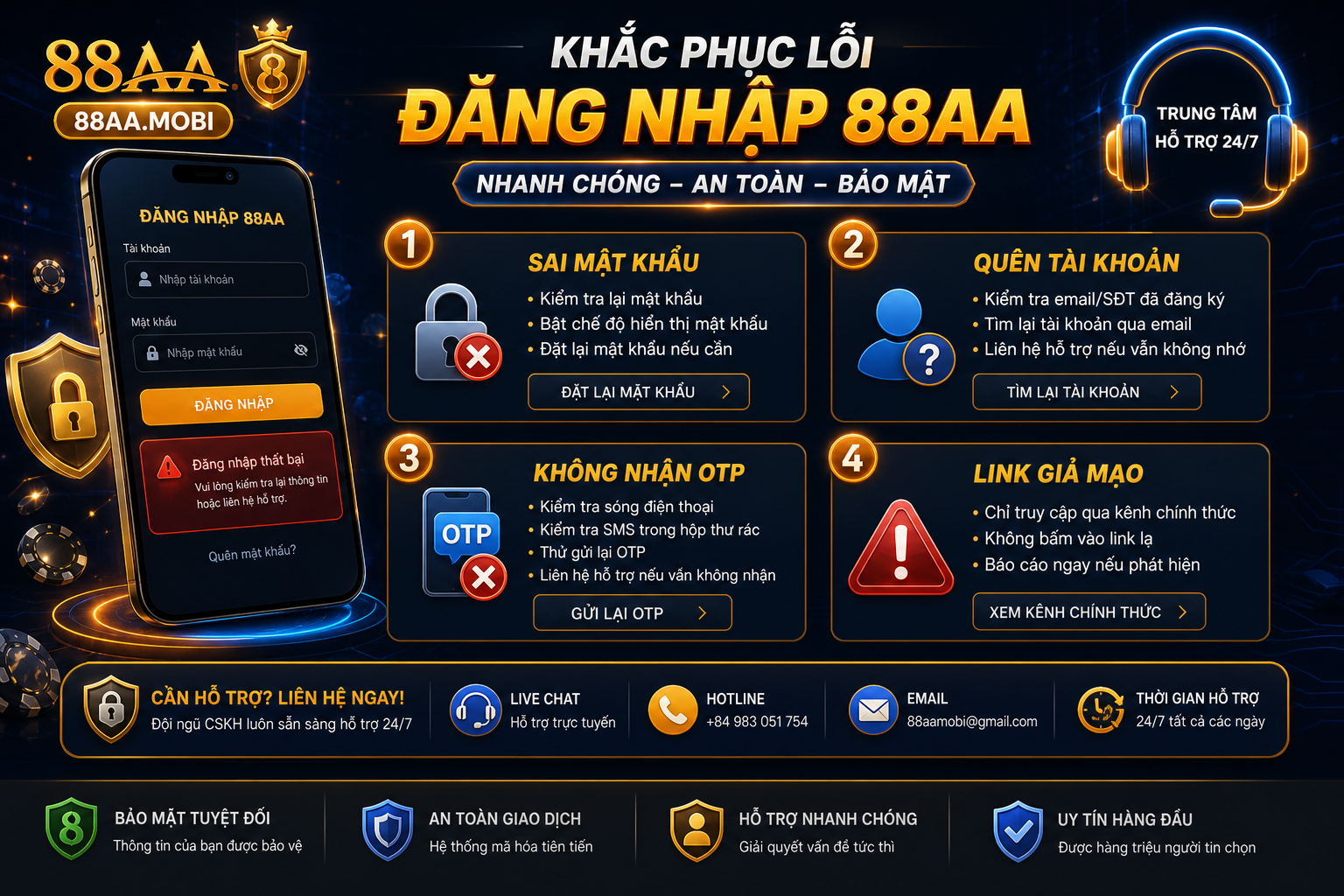 Quy trình đăng nhập tài khoản 88AA