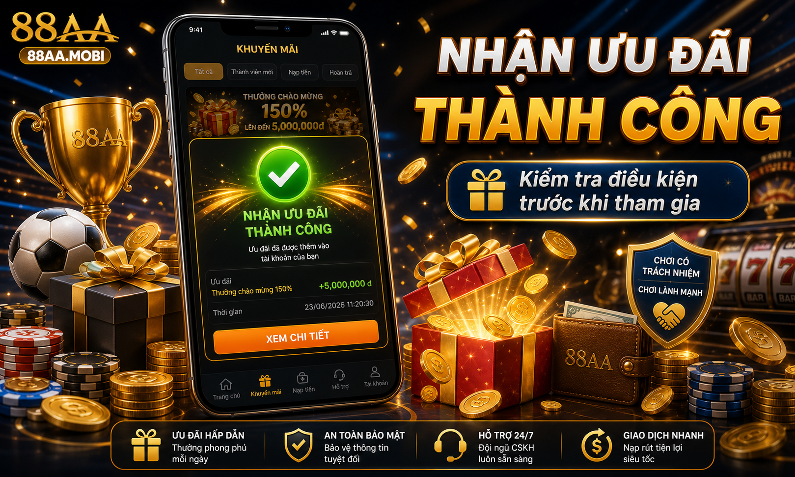 Điều kiện khuyến mãi 88AA cần kiểm tra