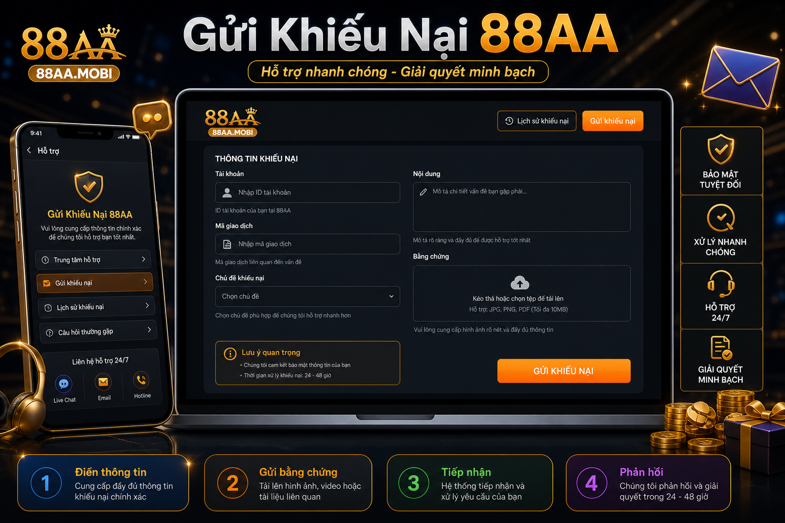 Bằng chứng cần chuẩn bị khi khiếu nại 88AA