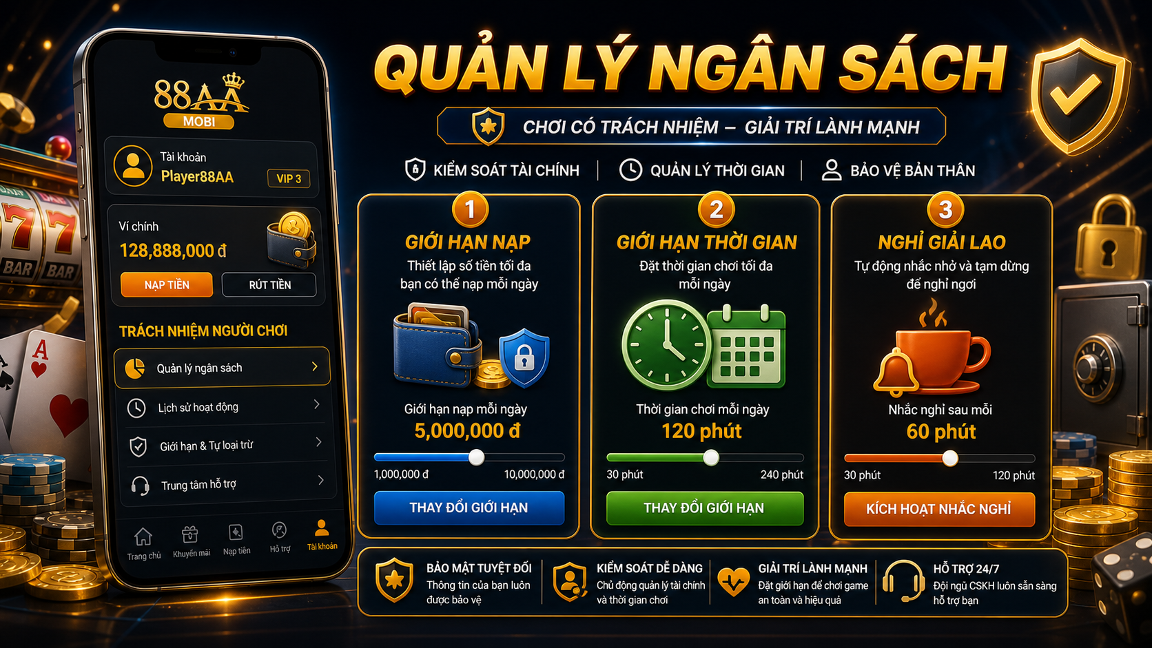 Quy định độ tuổi và tài khoản chính chủ 88AA
